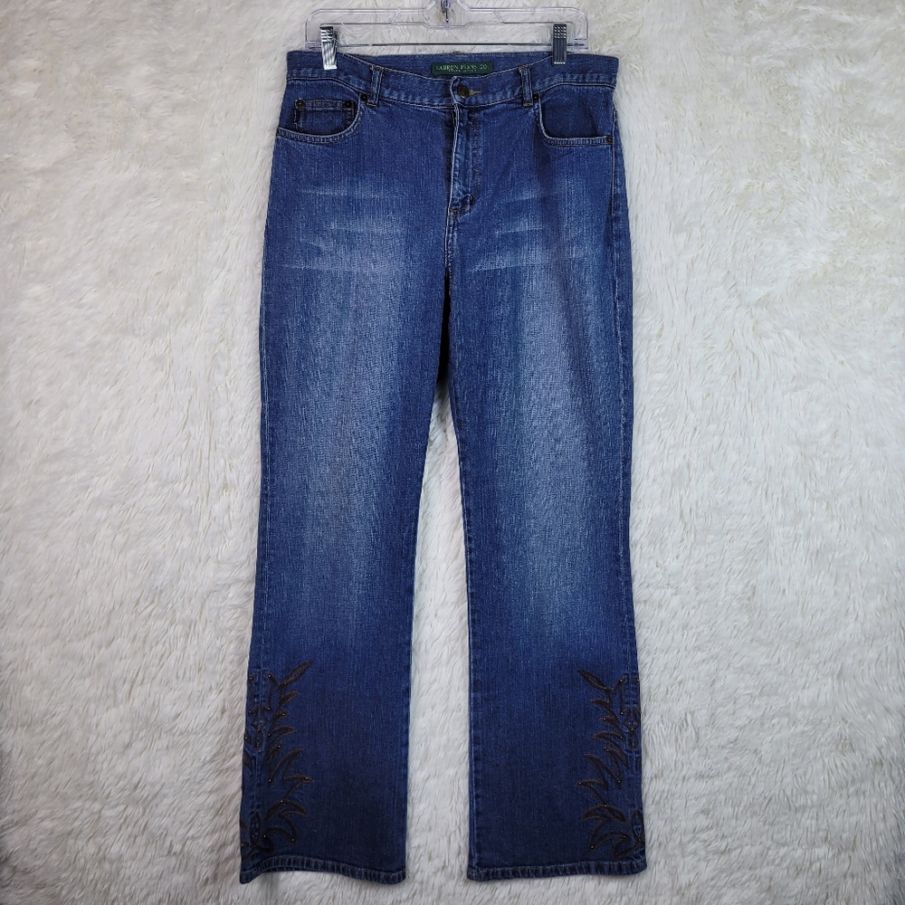 Vtg Lauren Jeans Co Women 10 Embroidered Boot Cut Jeans Western Y2K Vtg Cowgirl